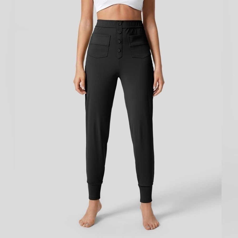 Halara Softlyzero™ High Waisted Button Multiple Pockets Running Joggers Small